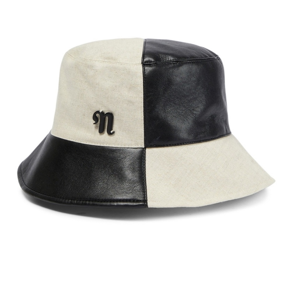 Nanushka - Caran leather-trimmed bucket hat Size XS/S